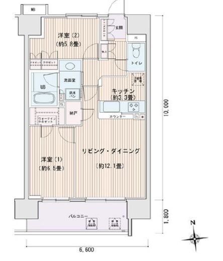ガーデニエール砧ウエスト 333 間取り図