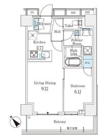 パークシティ武蔵小山ザレジデンス 6階 間取り図