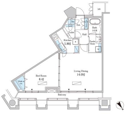 モメント汐留 2109 間取り図