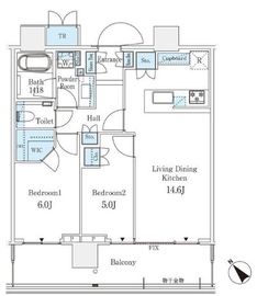 パークシティ武蔵小山ザタワー 22階 間取り図