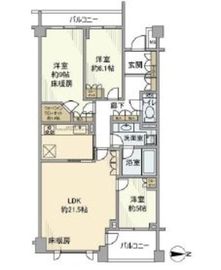 ロワプレイス島津山 3階 間取り図