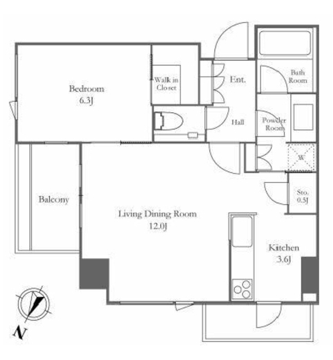 プラウド虎ノ門 6階 間取り図