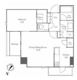 プラウド虎ノ門 7階 間取り図