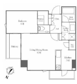 プラウド虎ノ門 9階 間取り図