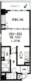 コアーズ勝どき 8階 間取り図