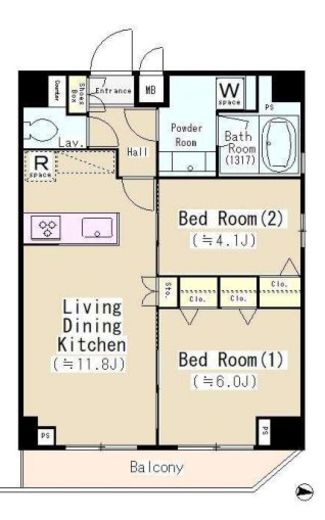 パークサイド錦糸町レジデンス 702 間取り図
