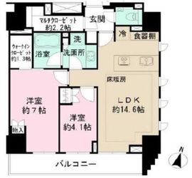 パークリュクス西新宿 13階 間取り図