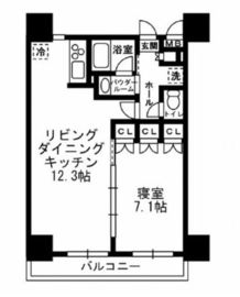 レジディア月島3 1203 間取り図