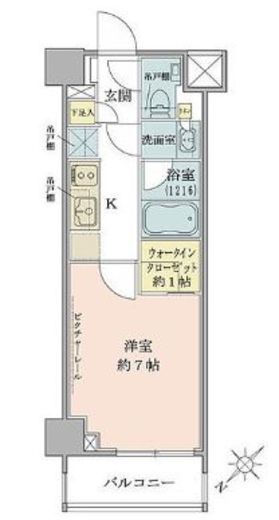 ザ・パークワンズ目黒不動前 5階 間取り図