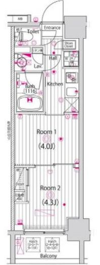 グランド・ガーラ木場 2階 間取り図