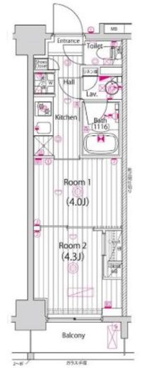 グランド・ガーラ木場 4階 間取り図