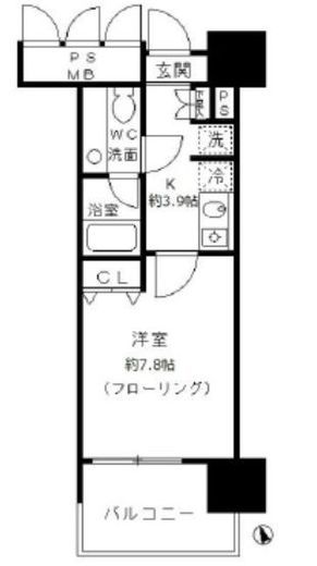 フォンテーヌ芝浦 1003 間取り図