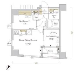 アーバネックス日本橋水天宮 401 間取り図