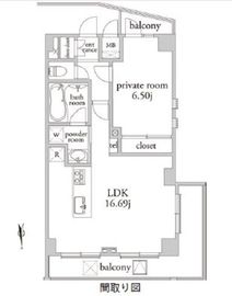 アーベイン早稲田 1001 間取り図