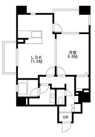 レジディア島津山 402 間取り図