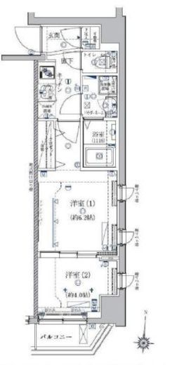 クレイシア菊川 2階 間取り図