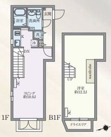 ルクレ東新宿 101 間取り図