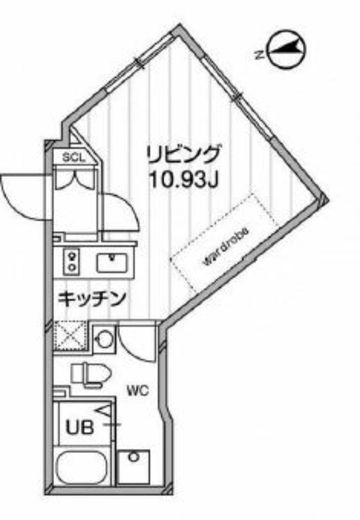 ルクレ東新宿 304 間取り図