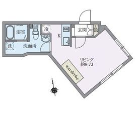 ルクレ東新宿 404 間取り図