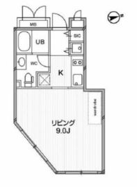 ルクレ東新宿 303 間取り図