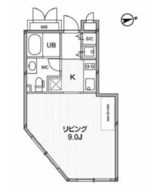 ルクレ東新宿 403 間取り図