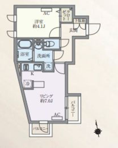 ルクレ東新宿 305 間取り図
