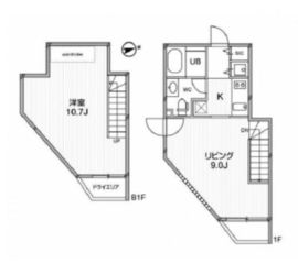 ルクレ東新宿 103 間取り図