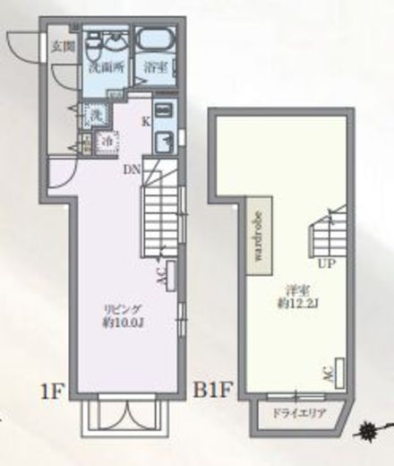 ルクレ東新宿 102 間取り図