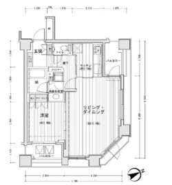 ドゥーエ銀座イースト2 1002 間取り図