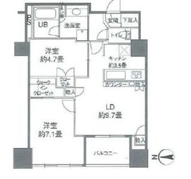 カスタリアタワー品川シーサイド 1809 間取り図