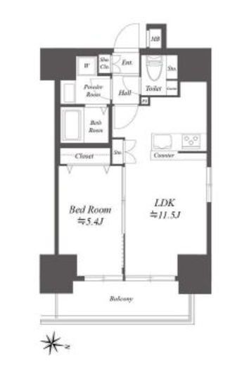 エルスタンザ王子神谷 401 間取り図