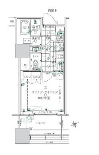 ローレルタワールネ浜松町 2階 間取り図
