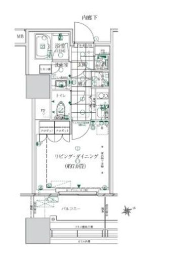 ローレルタワールネ浜松町 3階 間取り図