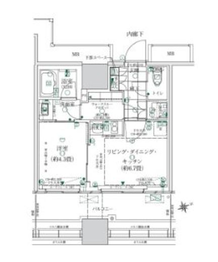 ローレルタワールネ浜松町 3階 間取り図