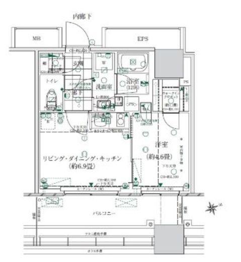 ローレルタワールネ浜松町 4階 間取り図