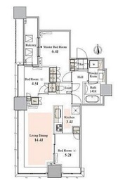 タワーコート北品川 1406 間取り図