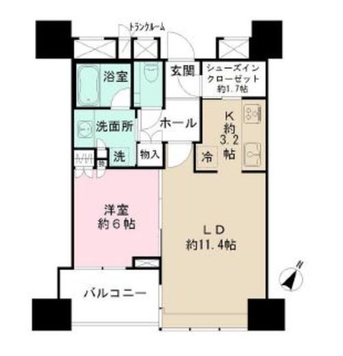 パークコート千代田富士見ザ タワー 33階 間取り図