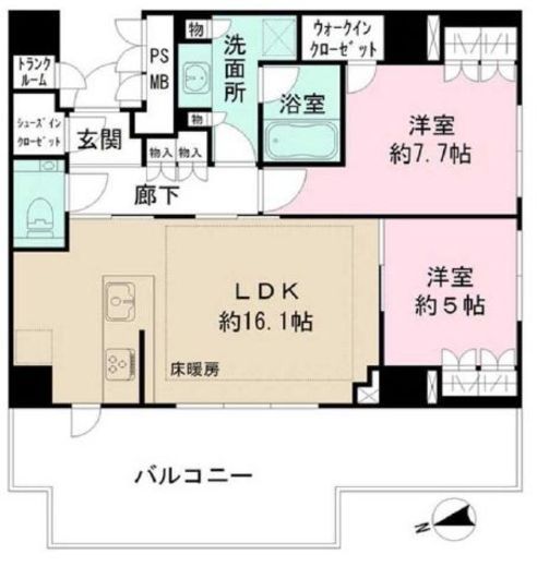 コモレ四谷ザ・レジデンス四谷ガーデン 4階 間取り図