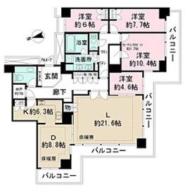 Wコンフォートタワーズ EAST 50階 間取り図