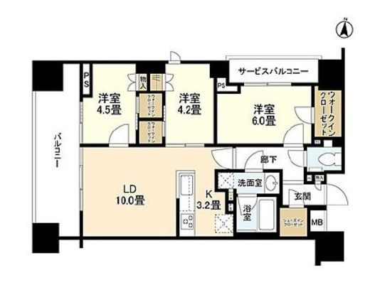 クレヴィア文京湯島 8階 間取り図