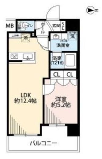 プレール・ドゥーク森下3 4階 間取り図