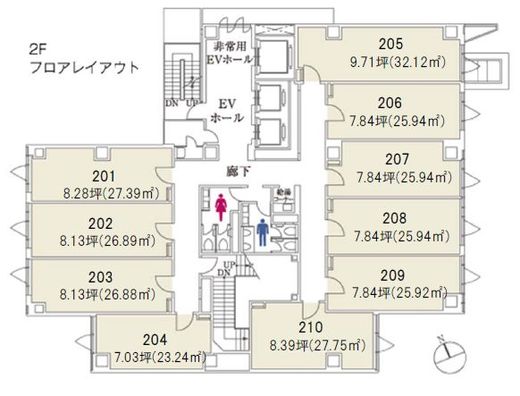 クロスオフィス内幸町 210 間取り図