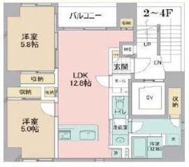 アイフラット浅草 201 間取り図