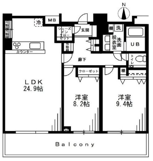 レジディア西麻布 1302 間取り図