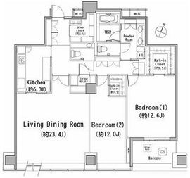 二番町パークフォレスト 1208 間取り図