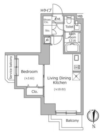 ドゥーエ南千住 501 間取り図