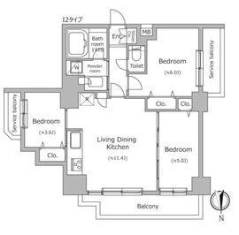 ドゥーエ南千住 701 間取り図