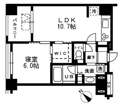 レジディア日本橋浜町 604 間取り図