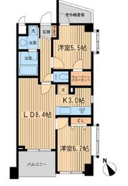 THE パームス代々木上原ヴェールテラス 404 間取り図