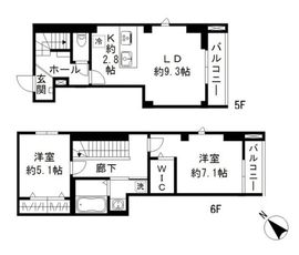 ジョカットロ蔵前 501 間取り図